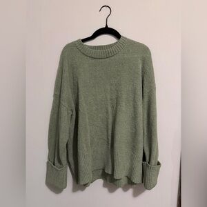 Relaxed Sage Green Crewneck Sweater